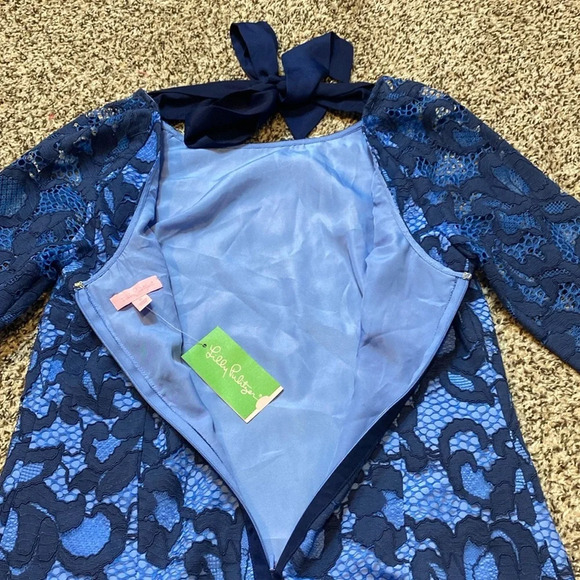 🆕 Lilly Pulitzer Aaliyha True Blue Romantic Corded Lace Overlay - Picture 9 of 12